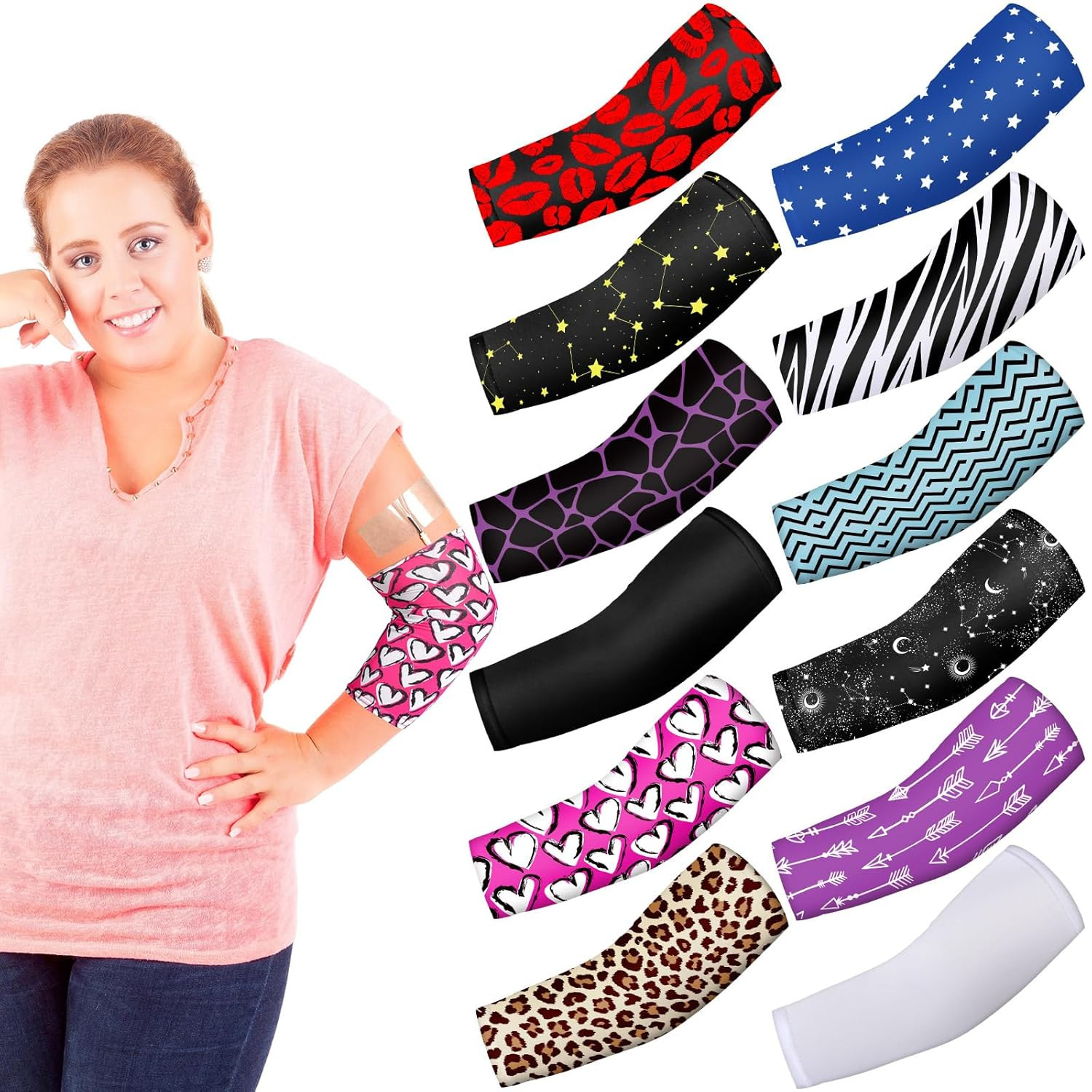 12 Pcs PICC Line Reusable Sleeve Cover for Upper Arm Breathable Cover Nursing S