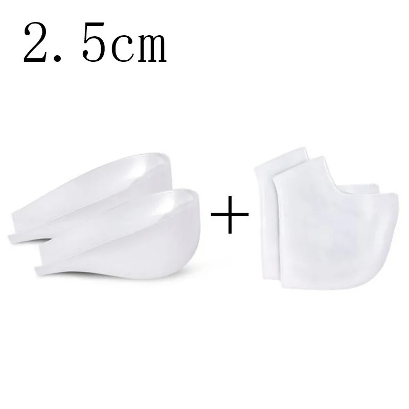 2 Pcs New Silicone Invisible Inner Height Insoles Lifting Increase Socks Outdoor