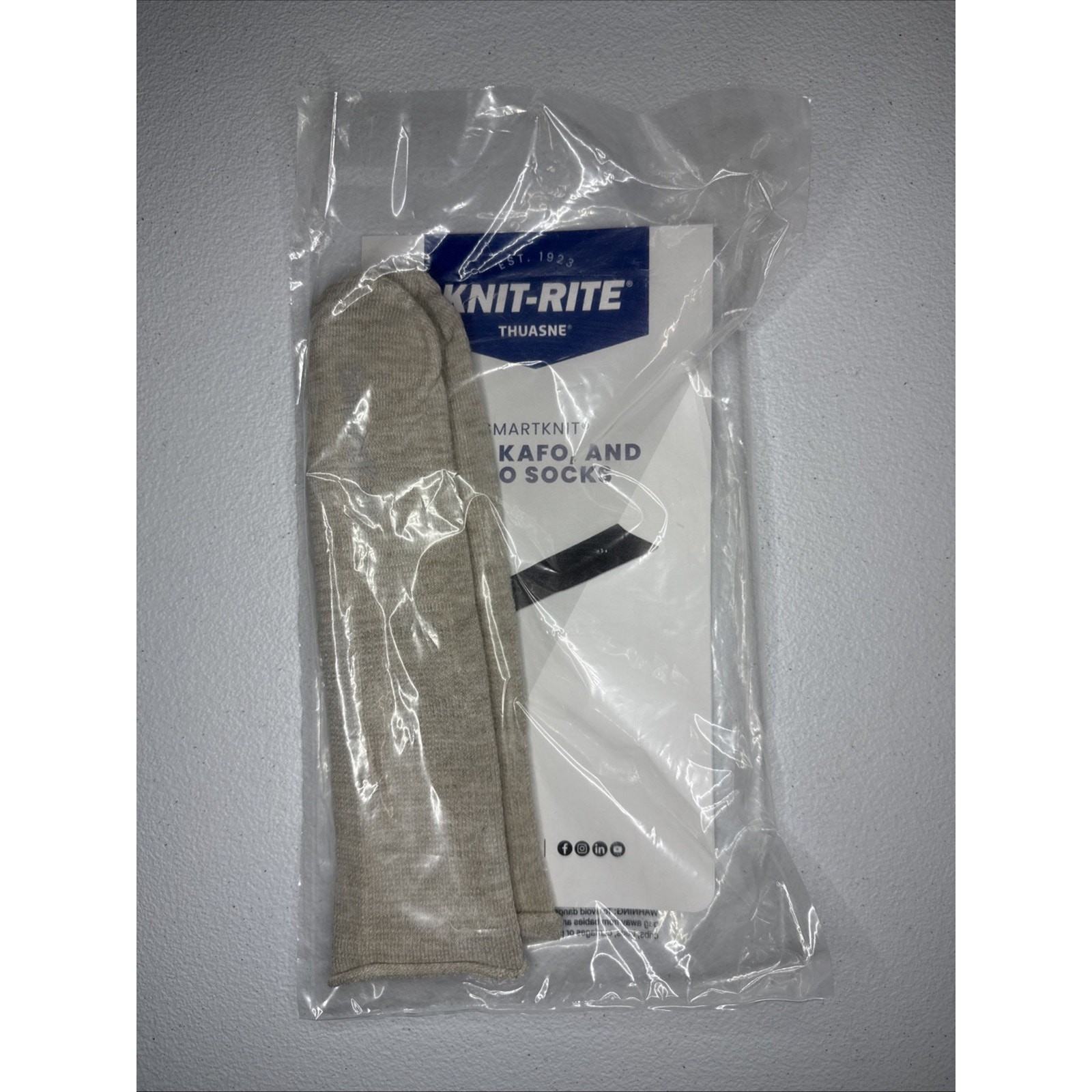 Knit-Rite Smartknit AFO, KAFO, And SMO Socks Grey Infant Size XS 2” X 9”