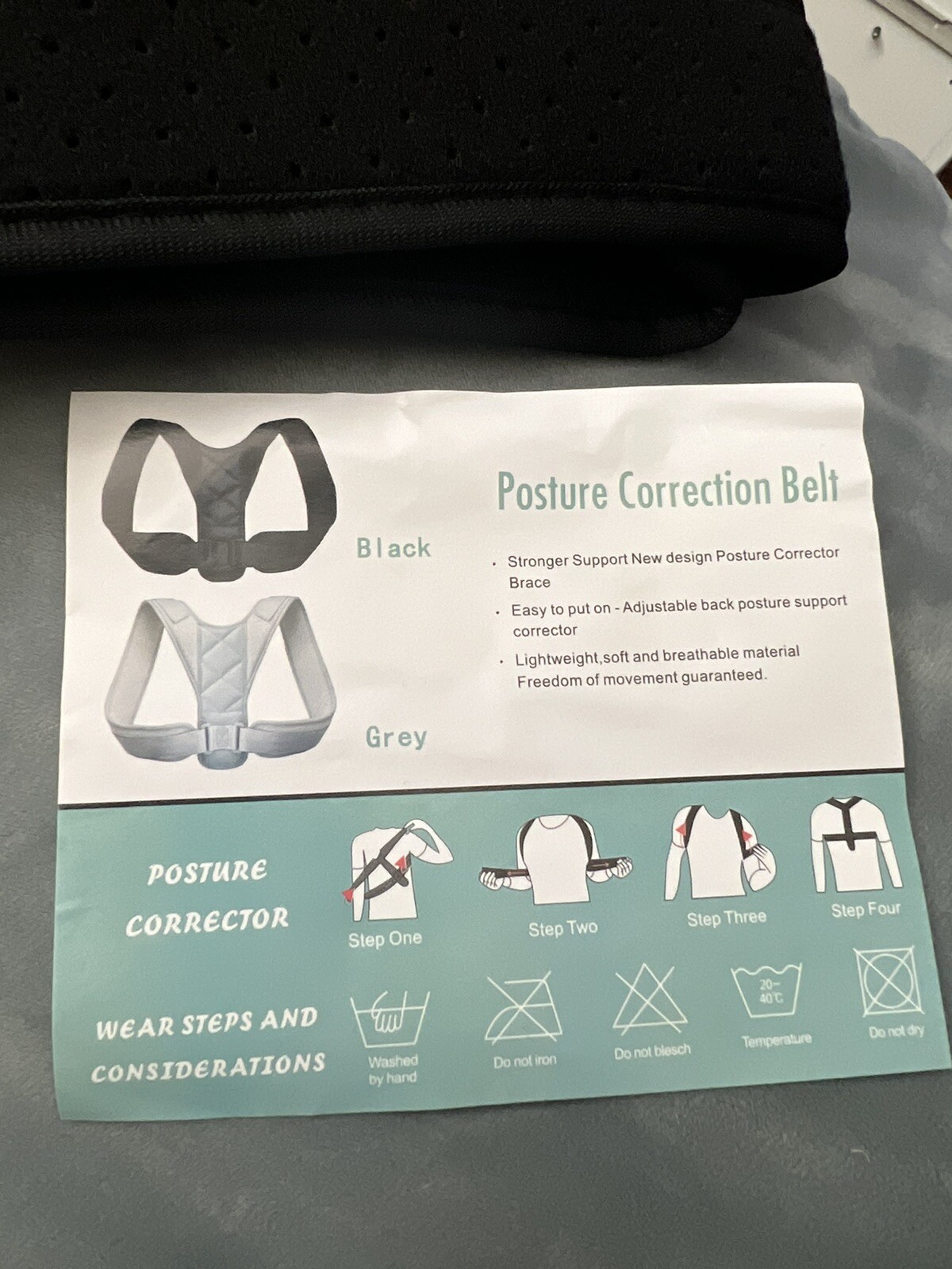 posture corrector Belt Unisex Black Color Size Medium