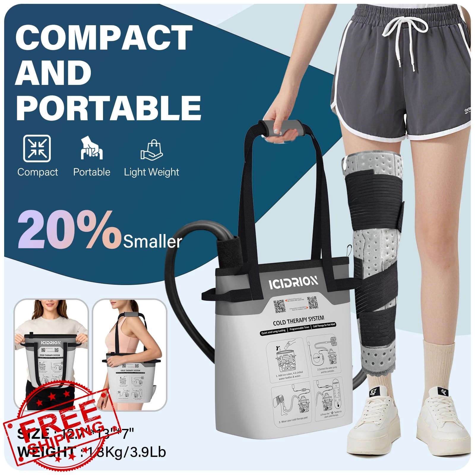 ICIDRION Hip/Knee Pad + Machine Cold Therapy