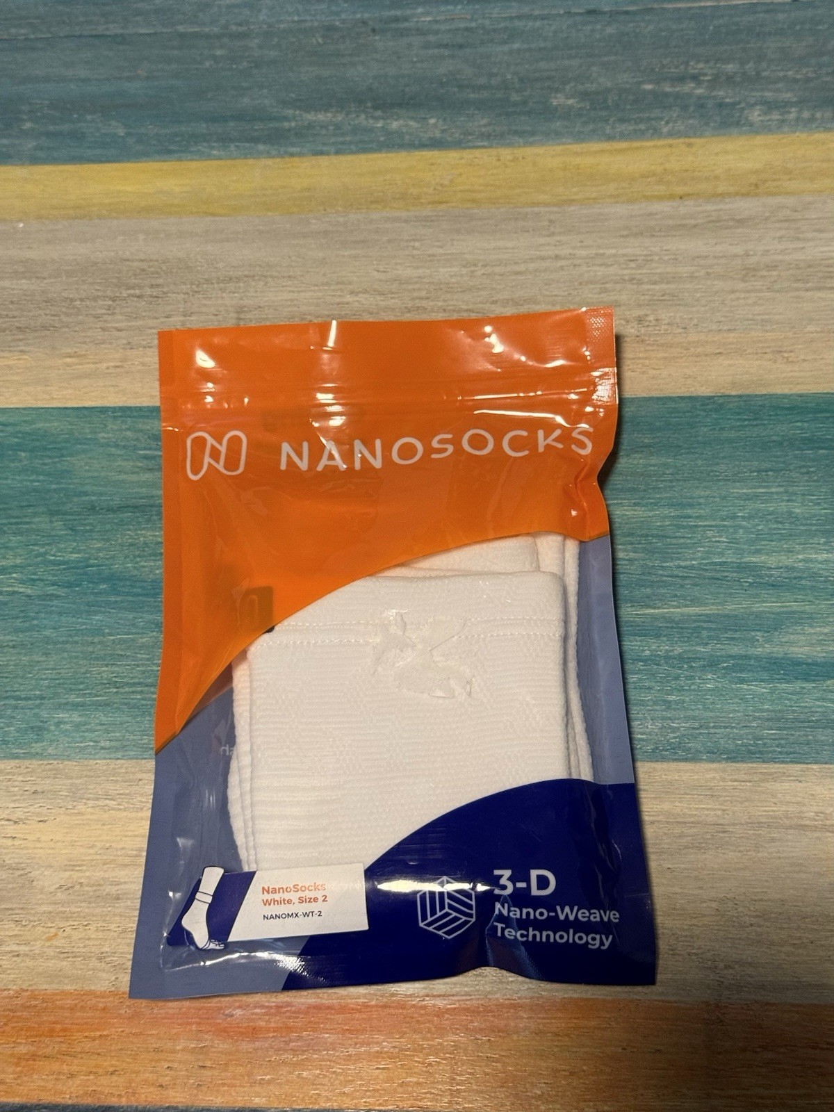 Nanosocks Socks 3D Nano-Weave Technology Nanomx-WT-2 White Size 2 NEW