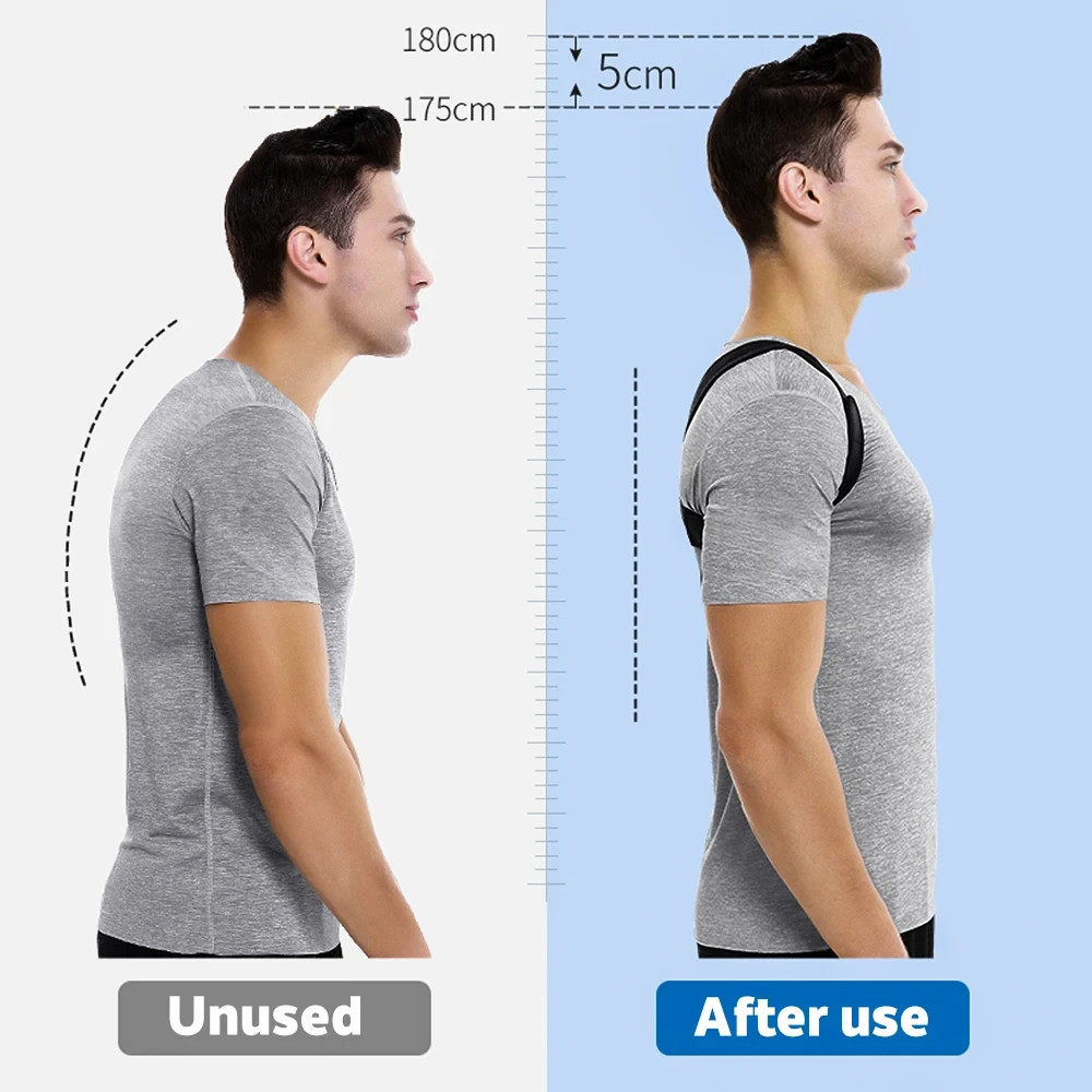 Shoulder Support Adjustable Back Pain Support Posture Corrector Brace Belt Strap