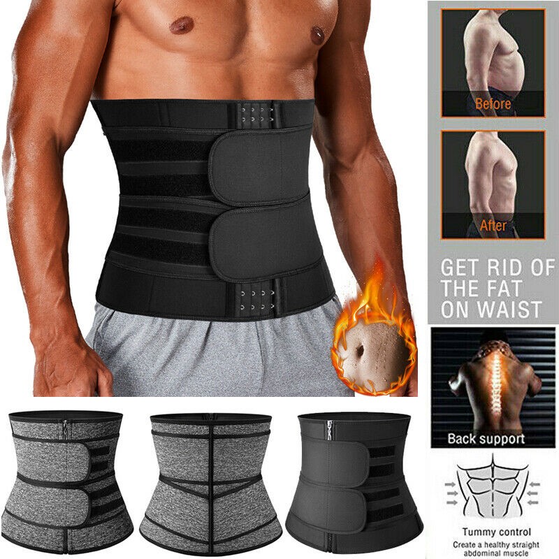 Men Waist Trimmer Belt Sweating Wrap Tummy Stomach Weight Loss Fat Burner Slim