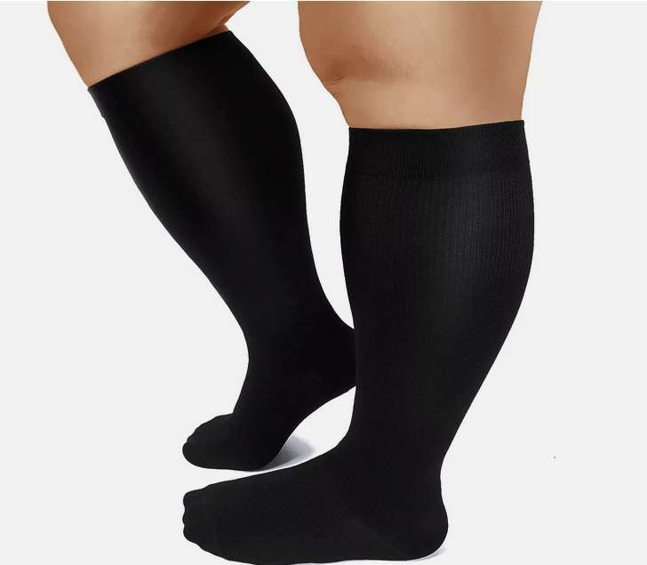 1/2 Pairs Medical Compression Socks Plus Women Men Wide Calf Stockings 20-30mmHg