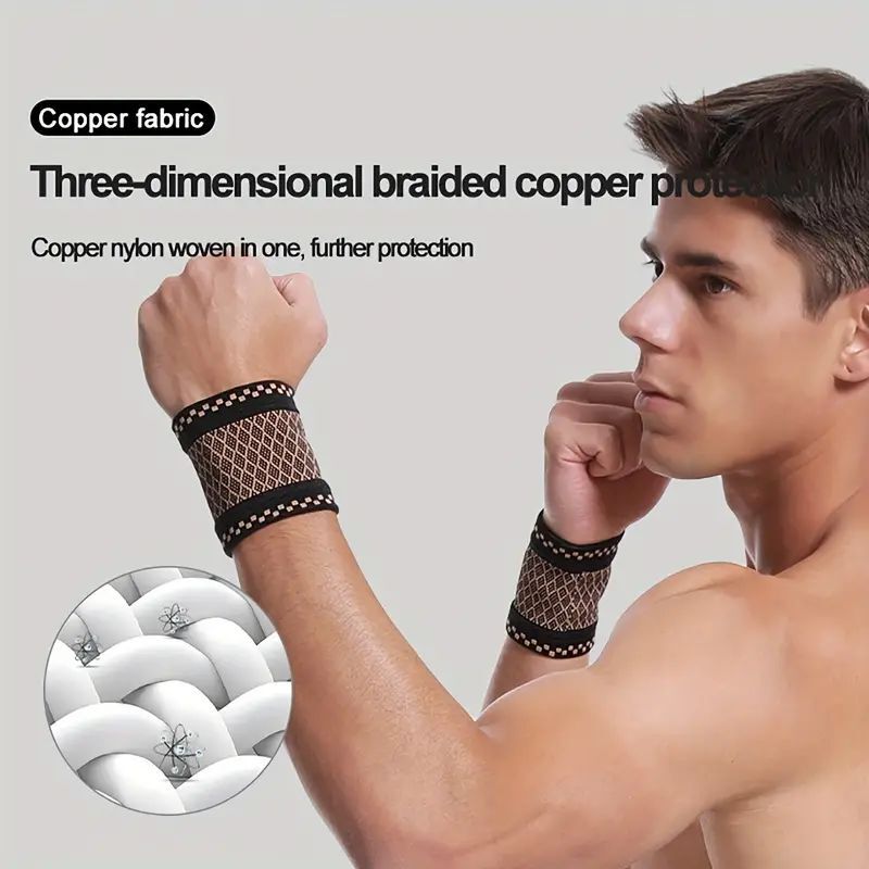 2 pair Compression Wrist Sleeve – Copper Infused Wrist Support for Men &Women–