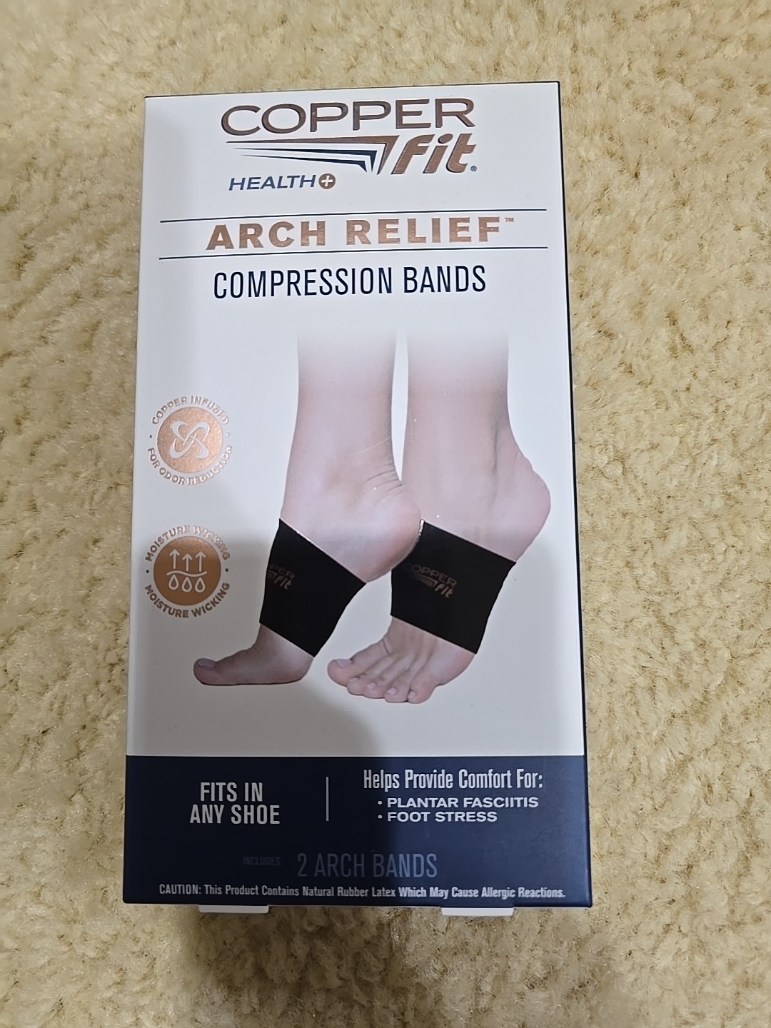 Copper Fit Copper Infused Arch Relief & Support Compression Bands One Size