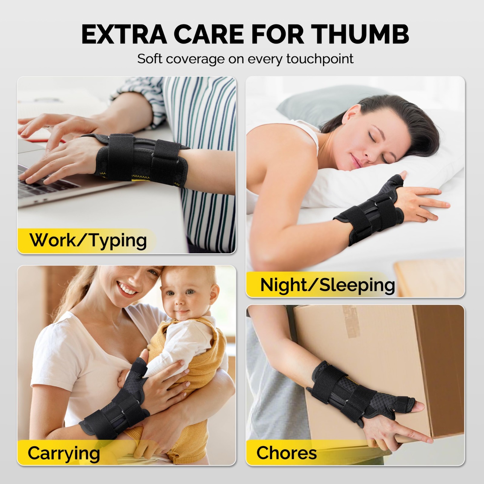 Ergonomic Thumb Brace for Trigger Thumb & De Quervain’s – Lightweight Wrist Supp