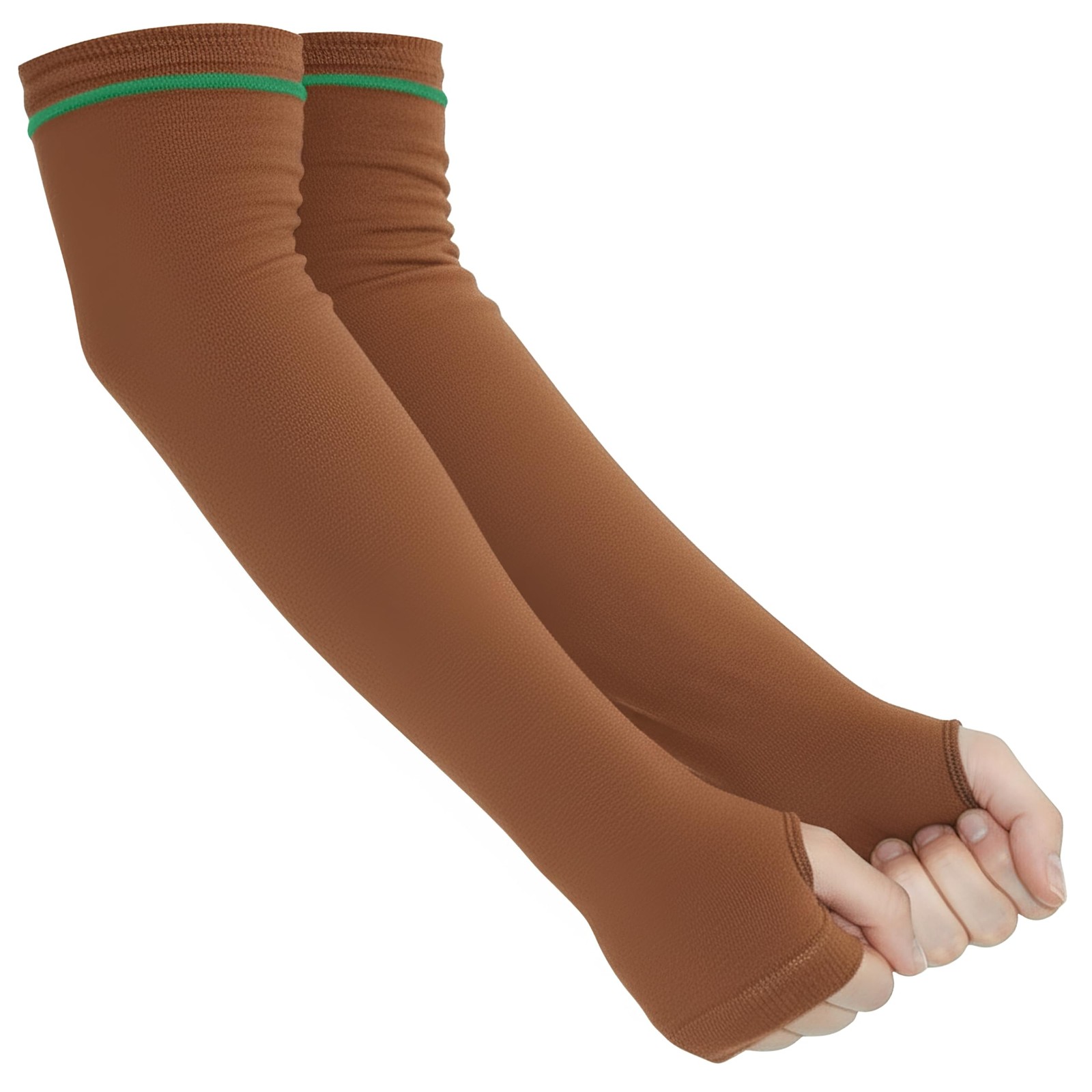 Geri-Sleeves Arm Protector, Brown, Small, 15″ Length, Green Stripe, Breathabl…