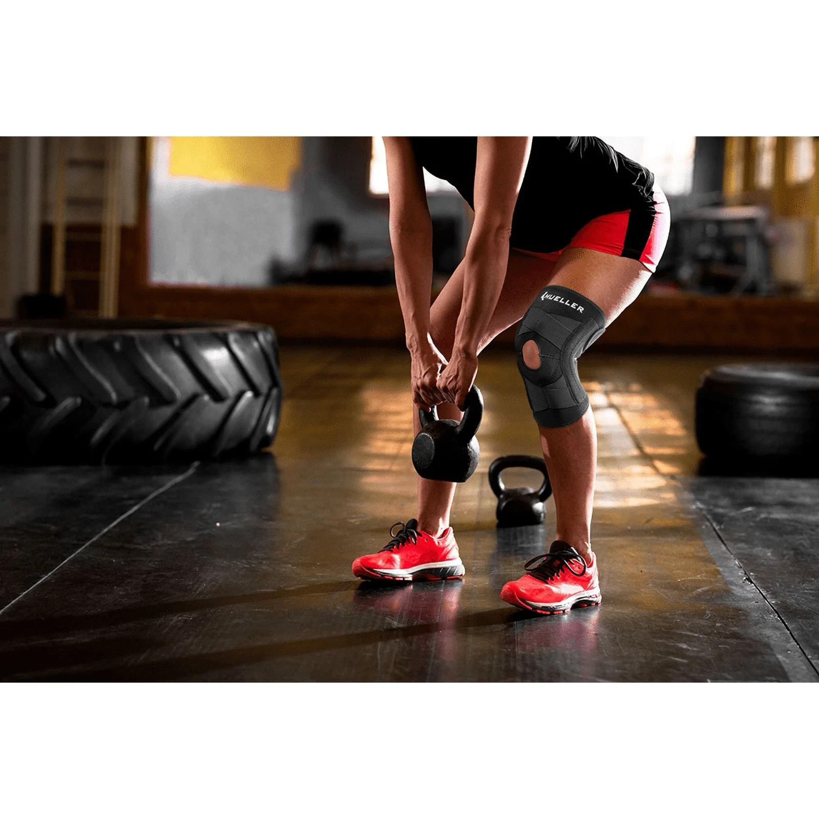 Mueller Self Adjusting Knee Stabilizer, Black, One Size Fits Most