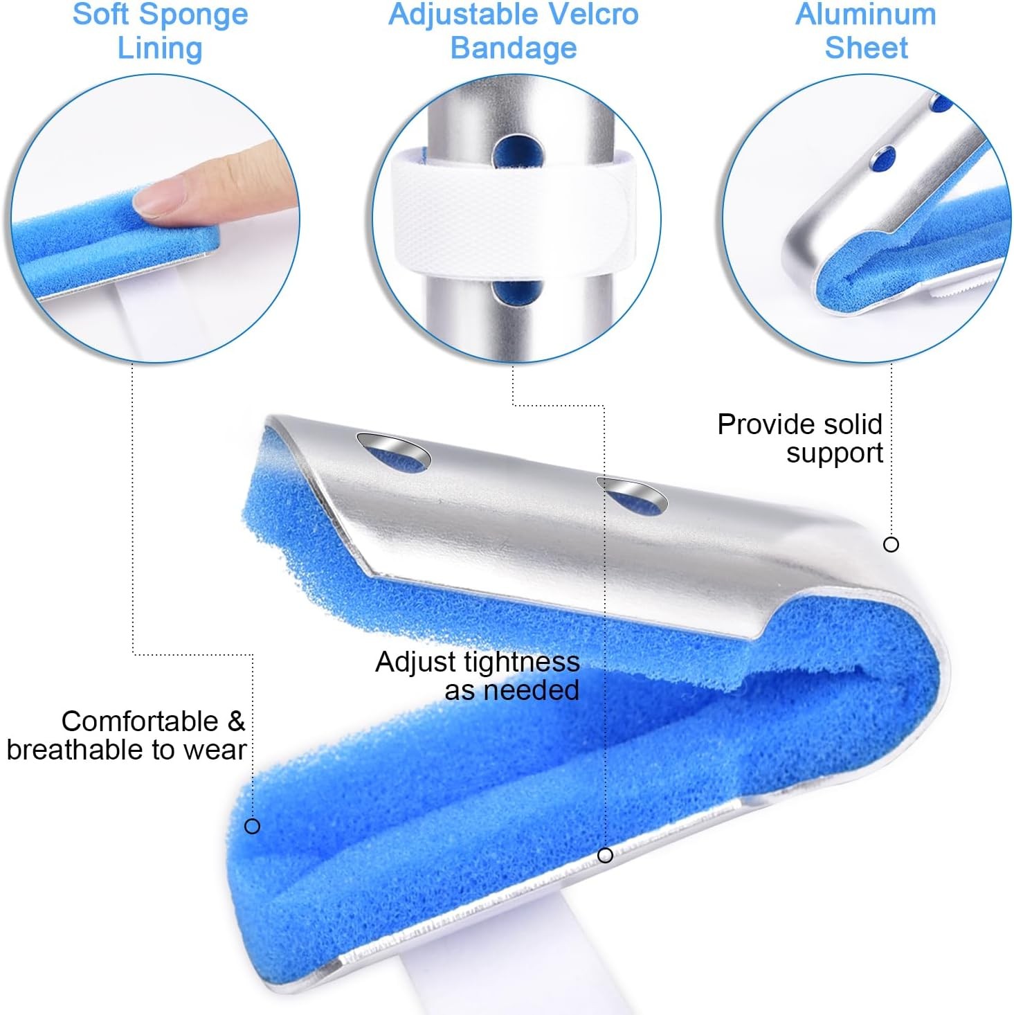 Finger Splint, 2pcs Support Brace for Arthritis Knuckle Small