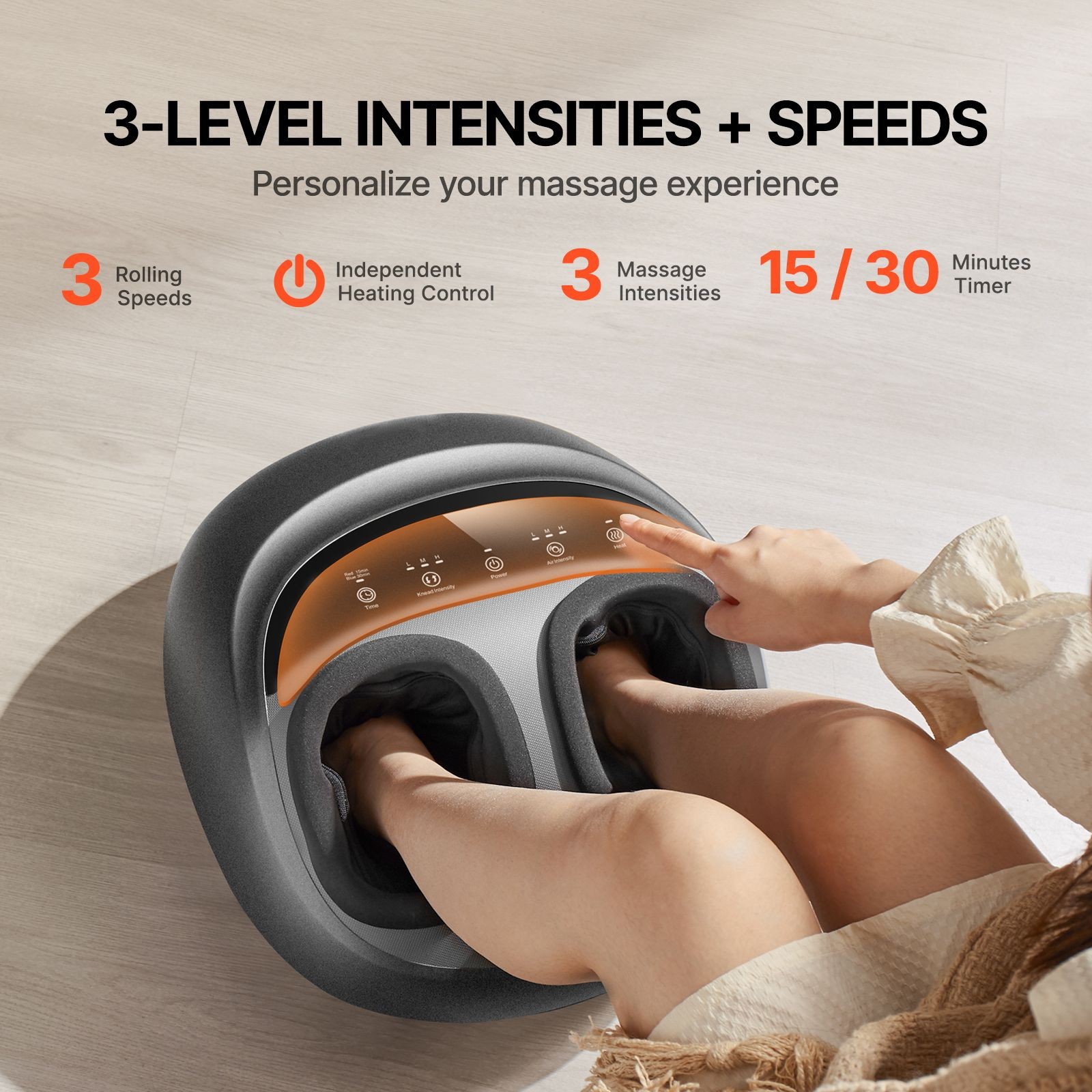 Foot Massager Machine with Heat, Deep – Kneading, Compression, and Shiatsu for