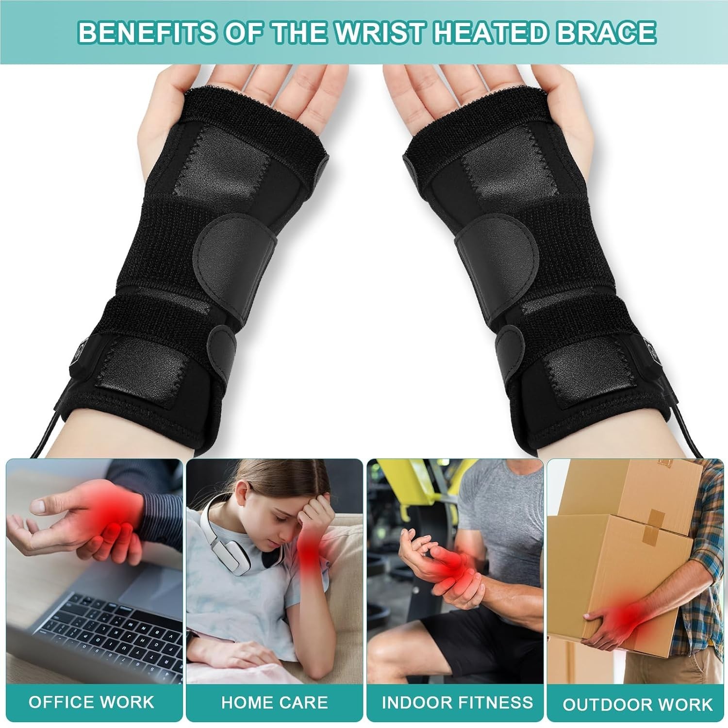 Wrist Thumb Brace Heating Pad for Arthritis and Carpal Tunnel Relief, Heated …