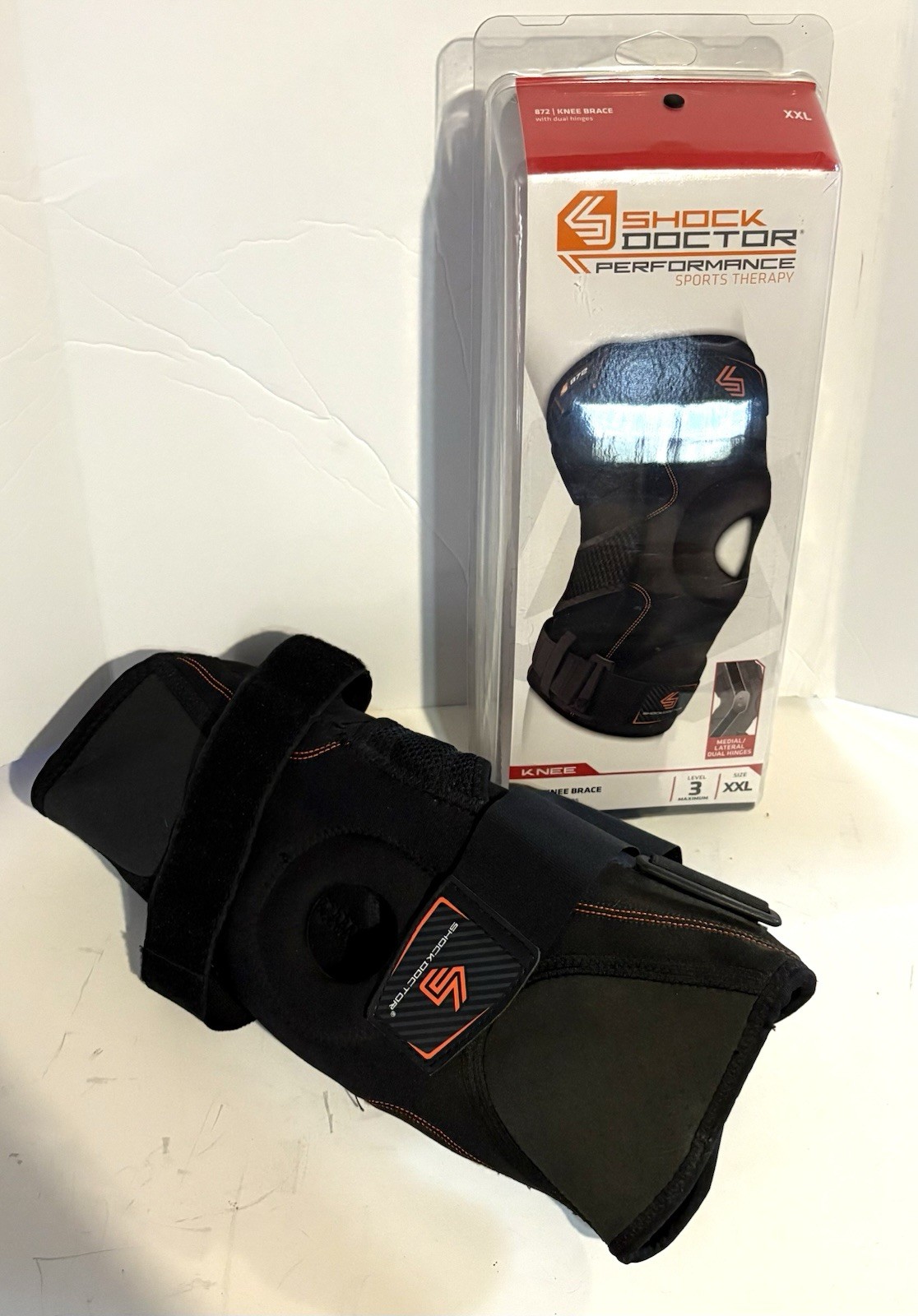 Shock Doctor Knee Support with Dual Hinges – 872 Black – XXL