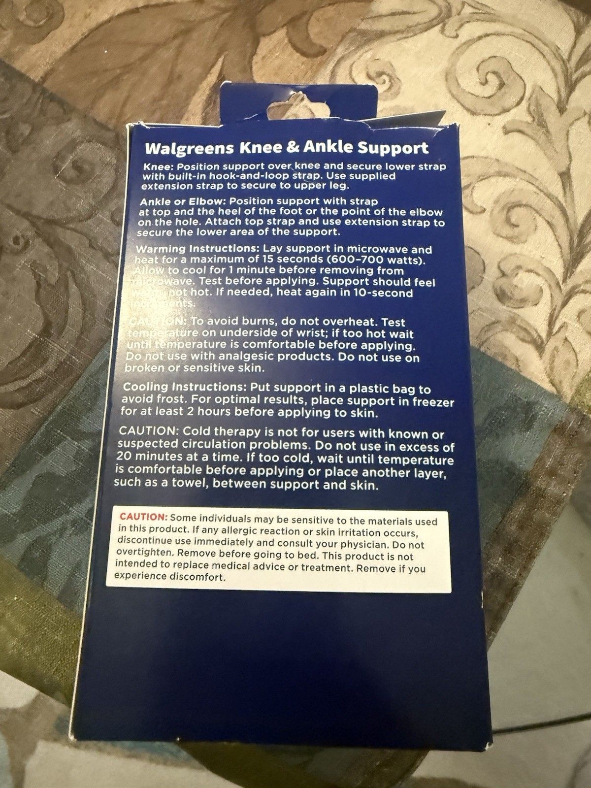 Walgreens Adjustable Knee & Ankle Support One Size Fits All Left or Right *READ*