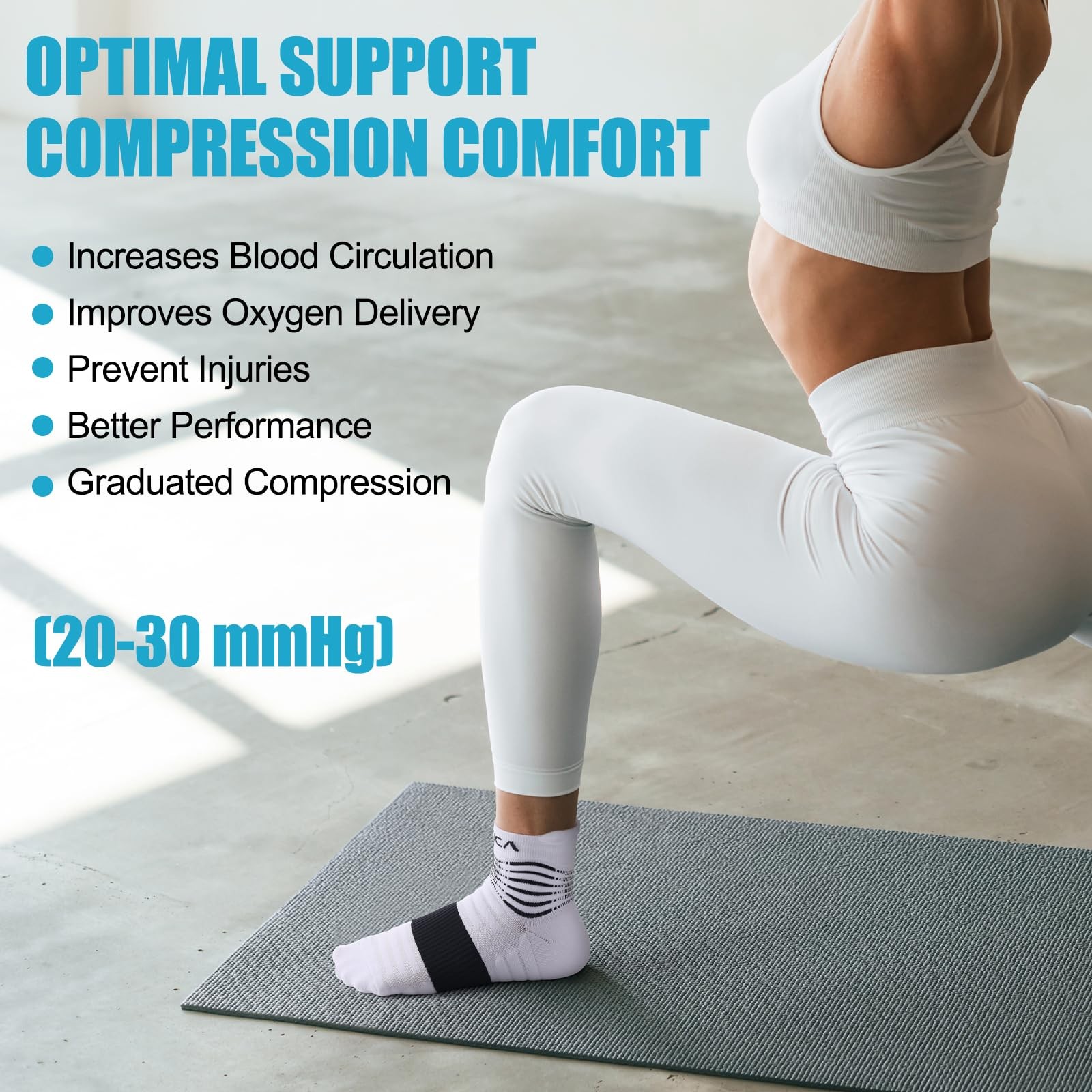 Professional Compression Socks, Medical Athletic Ankle Socks for Injury Recov…