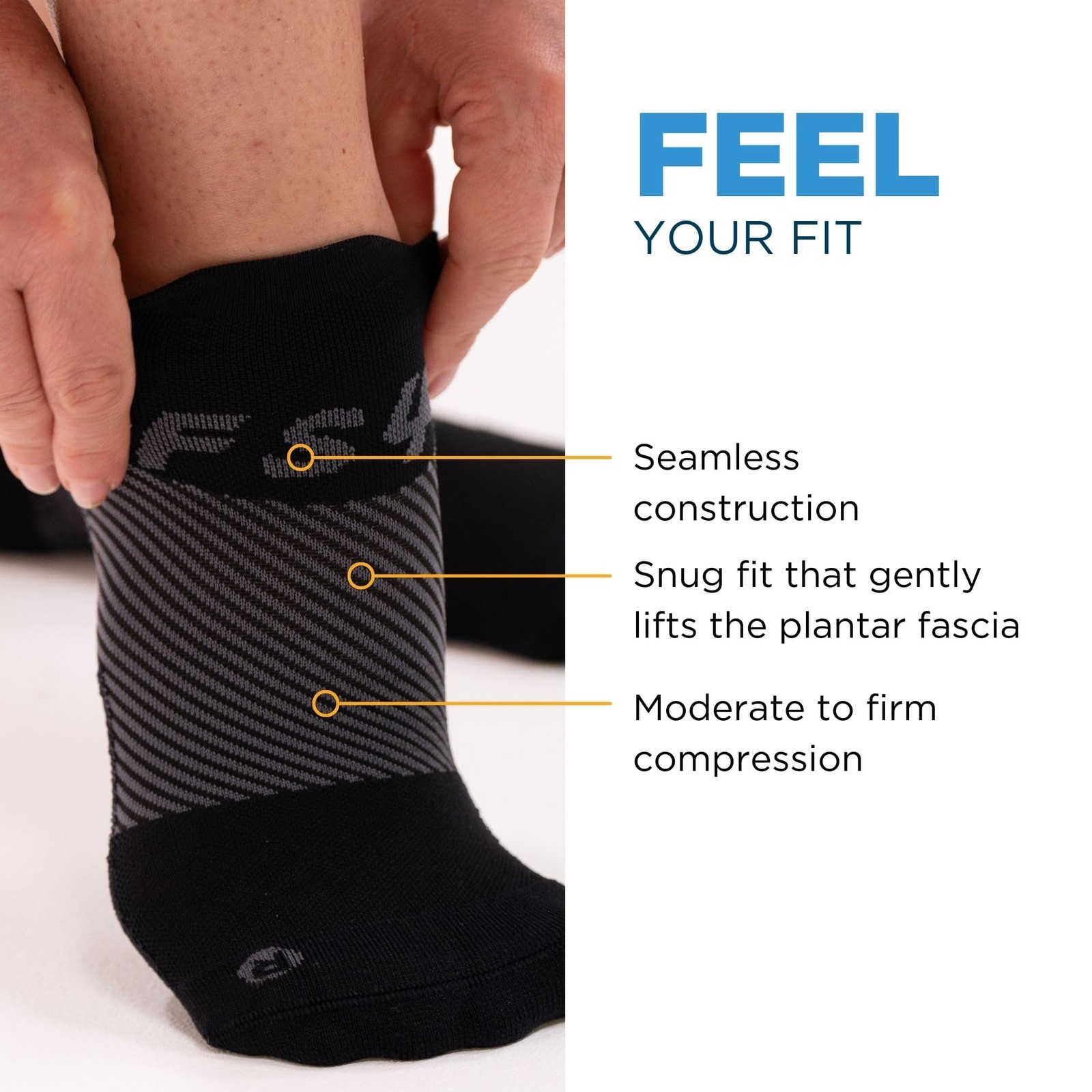 White Medium Orthotic Plantar Fasciitis Compression Sock Achilles Support