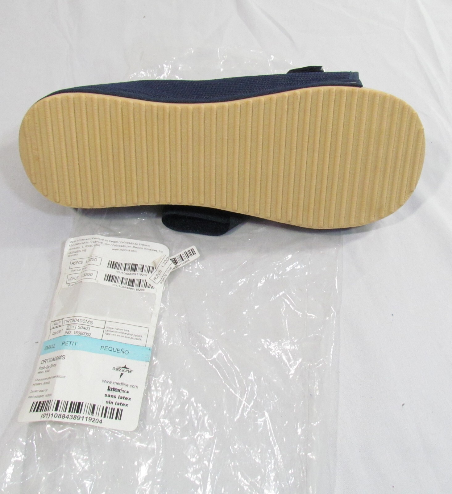 Brand New Medline Men’s Blue Post-Op Shoe Size Small ORT30400MS L6