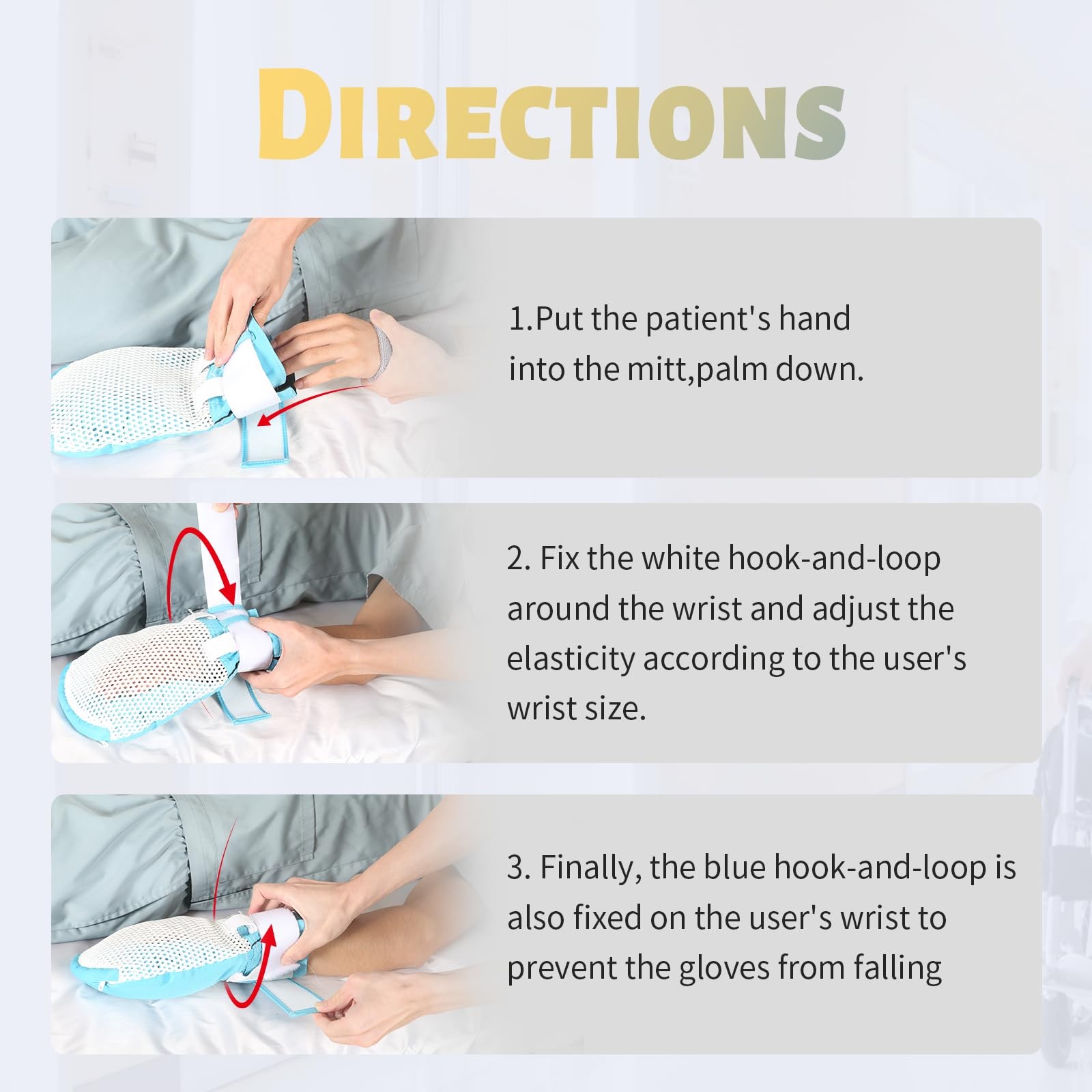 Restraint Gloves for Dementia Patient, Assistance Glove with Zipper Opening F…