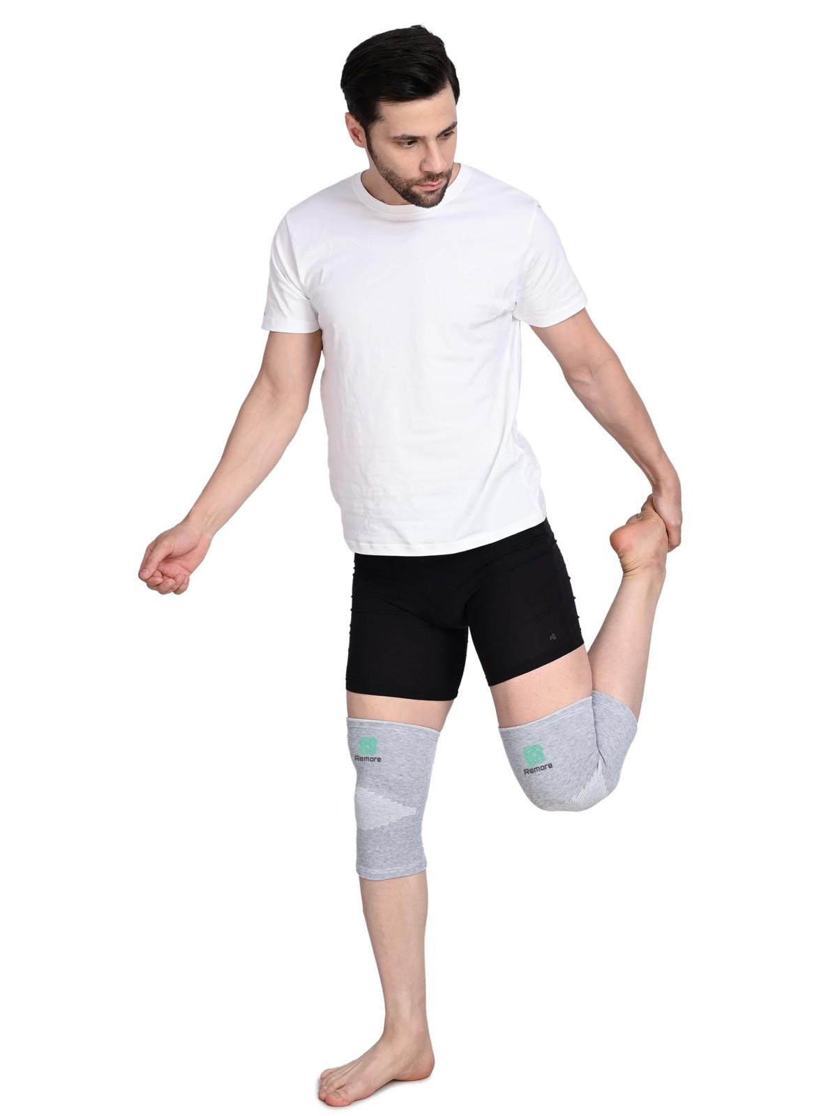 Remore Bamboo Knee Compression Sleeve for Men and Women XXL, Grey
