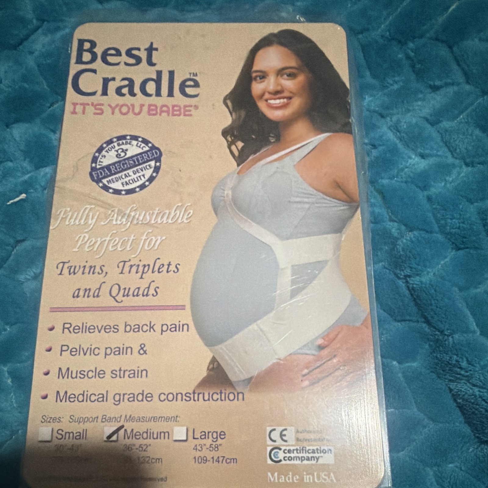 Best Cradle Maternity Support Belt Medium White Adjustable Back/Abdomen CE