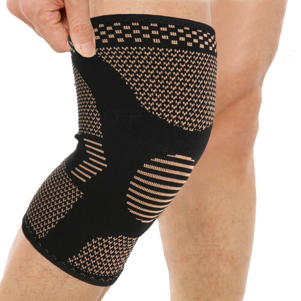 Copper Knee Brace Support Compression Sleeve Football Joint Pain Arthritis Strap