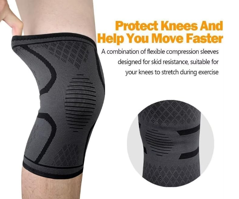 2 Pack Compression Knee Brace Women Men Support Sports Wrestling Blue Large