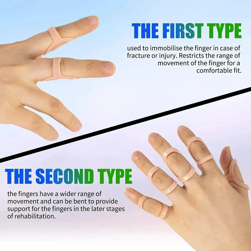 5PCS Oval Finger Splints Trigger Finger Kit for Size 2,3,4,5,6,7,8,9,10,11,12 US