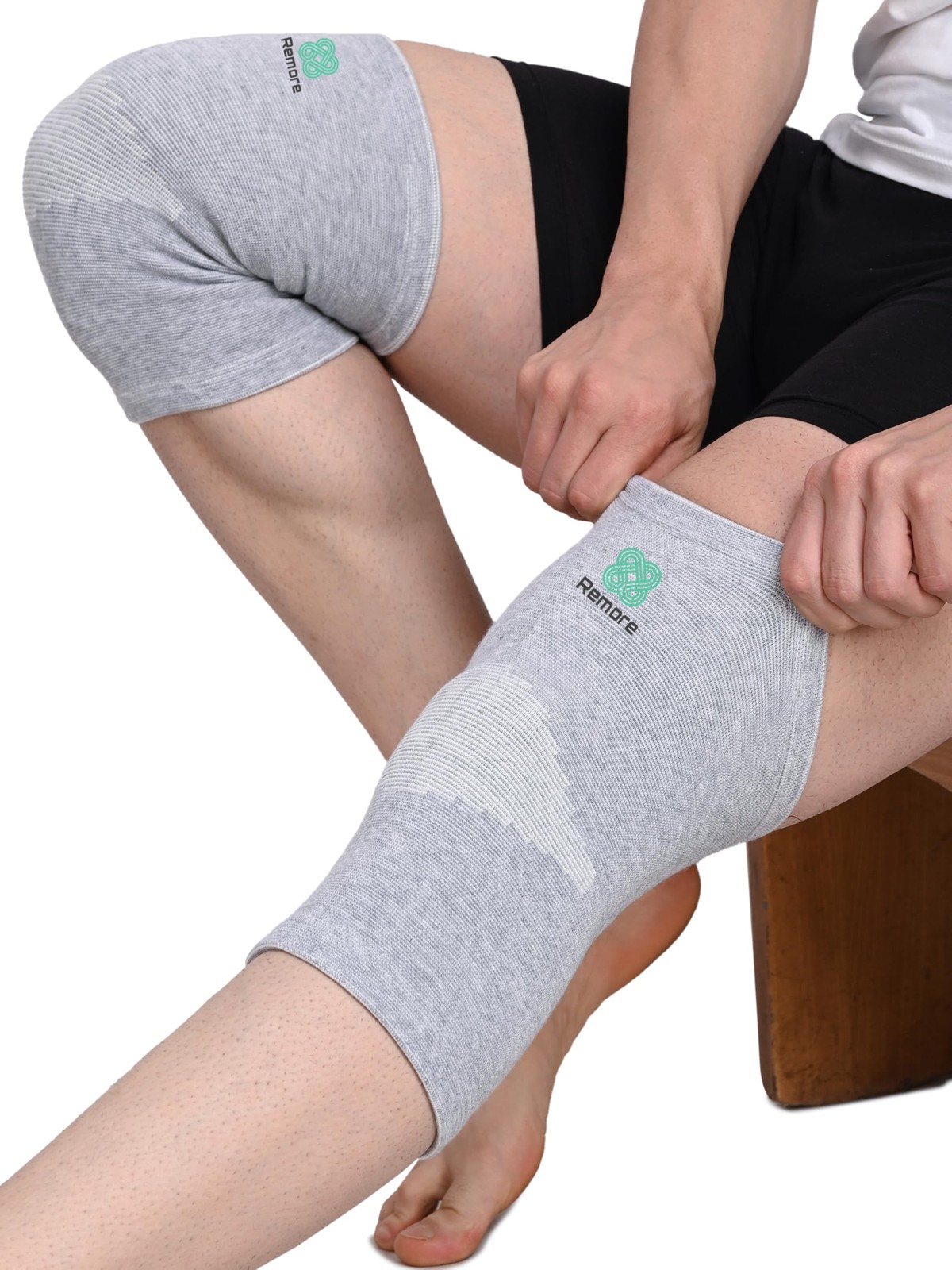 Remore Bamboo Knee Compression Sleeve for Men and Women XXL, Grey