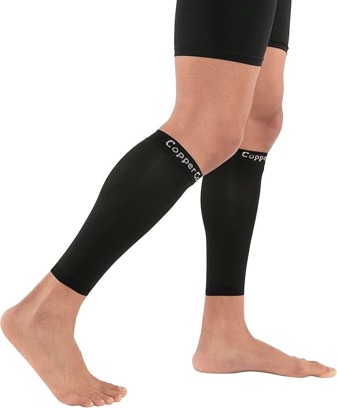 Copper Compression Calf Sleeves, 1 Pair, Small, Black, No Box