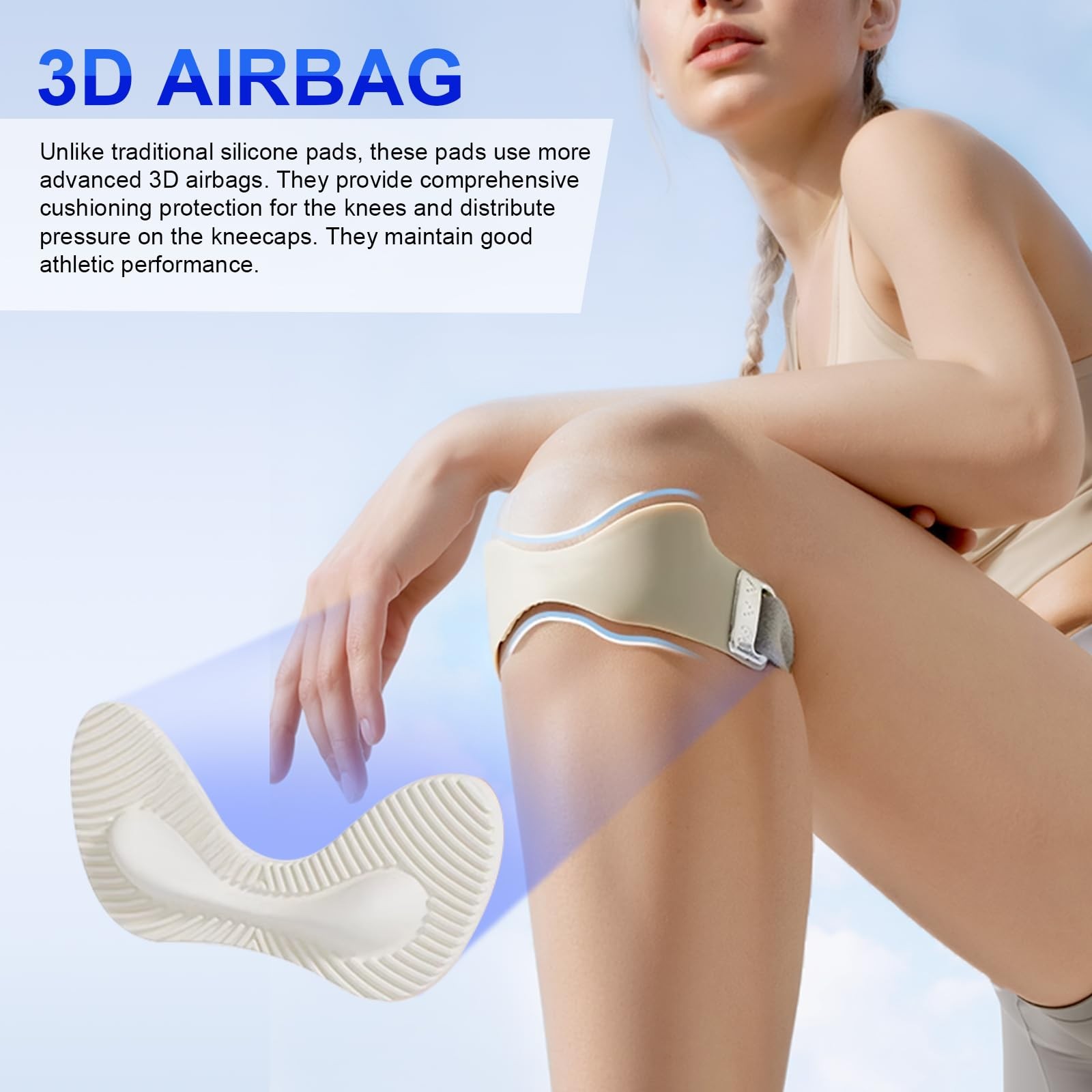 Silicone Patellar Tendon Support Strap, Adjustable Non-Slip Patella Band Stab…