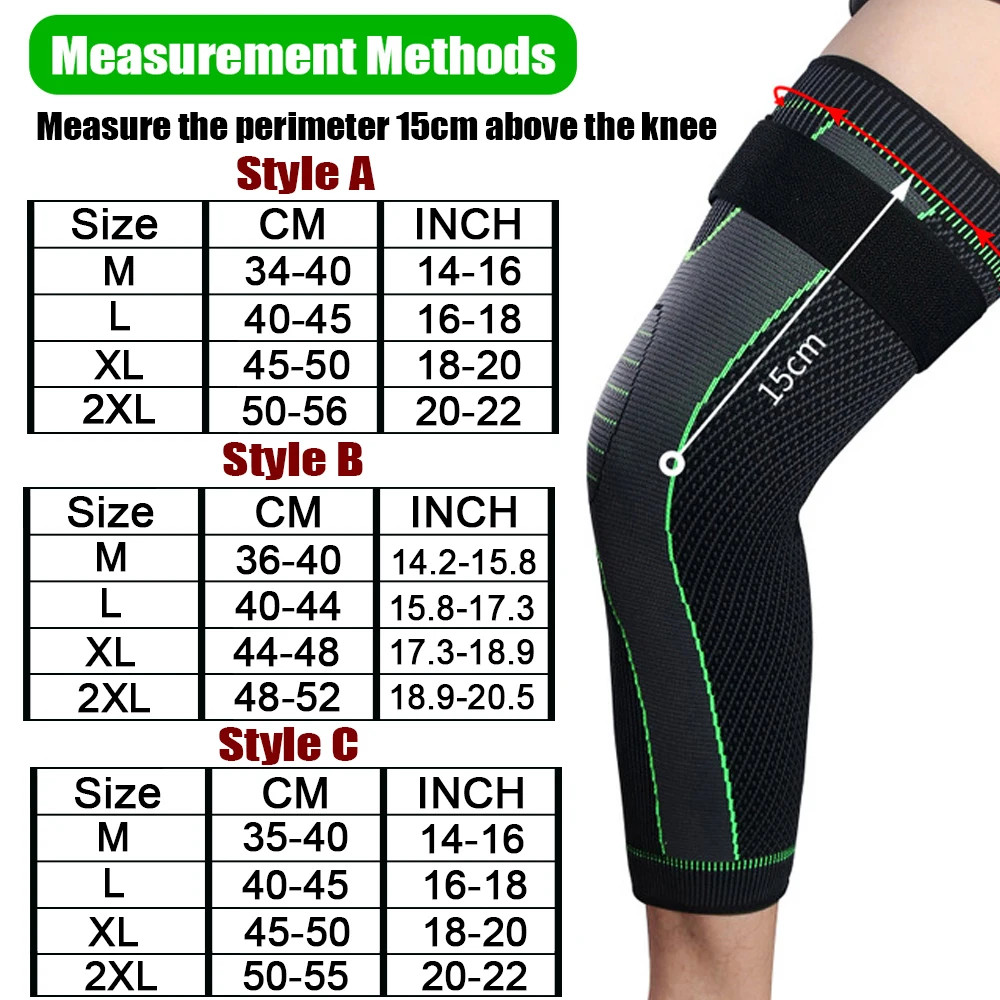 1Pair Sport Knee Support Brace Compression Long Full Legs Sleeve Arthritis Runni