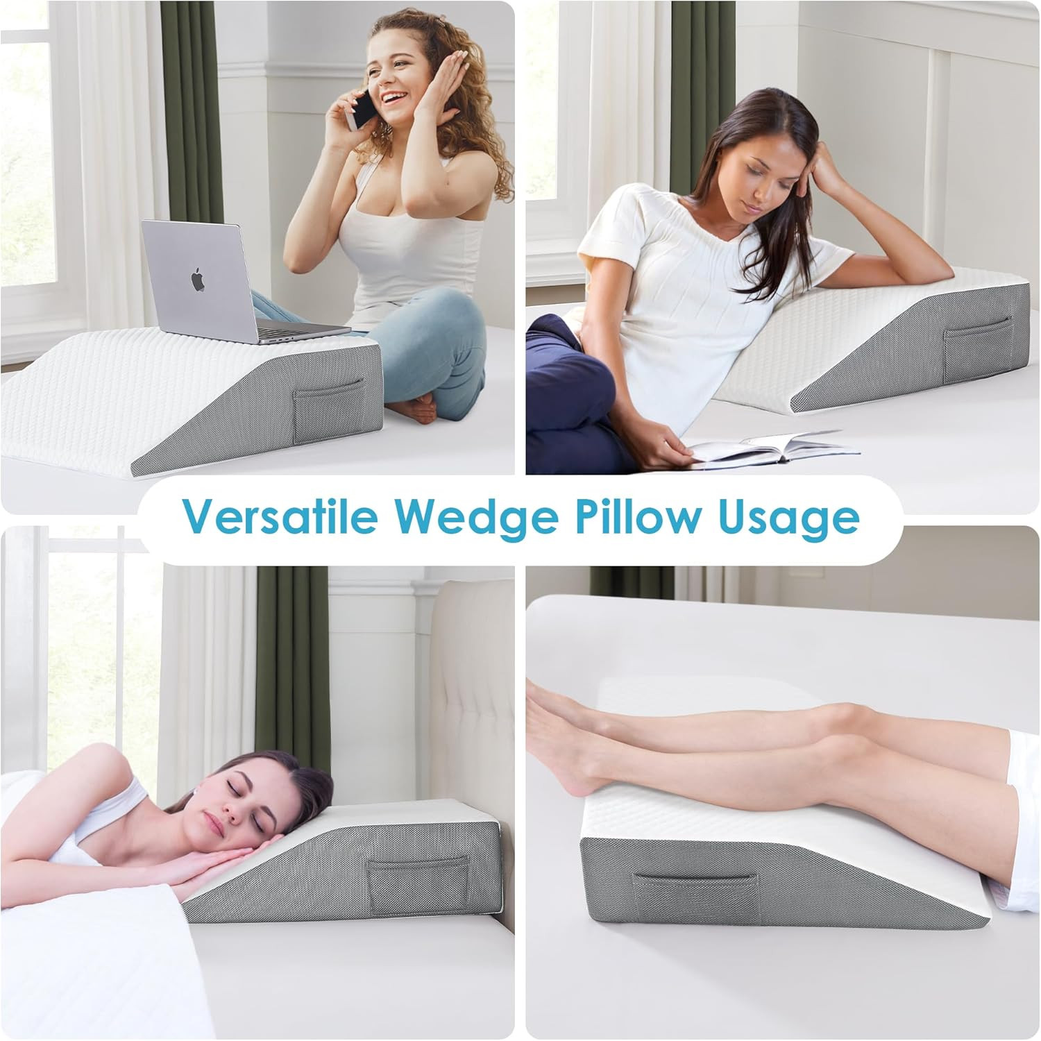 6-Inch Adjustable Leg Elevation Pillows for Swelling Pain Relief | Cooling Gel M