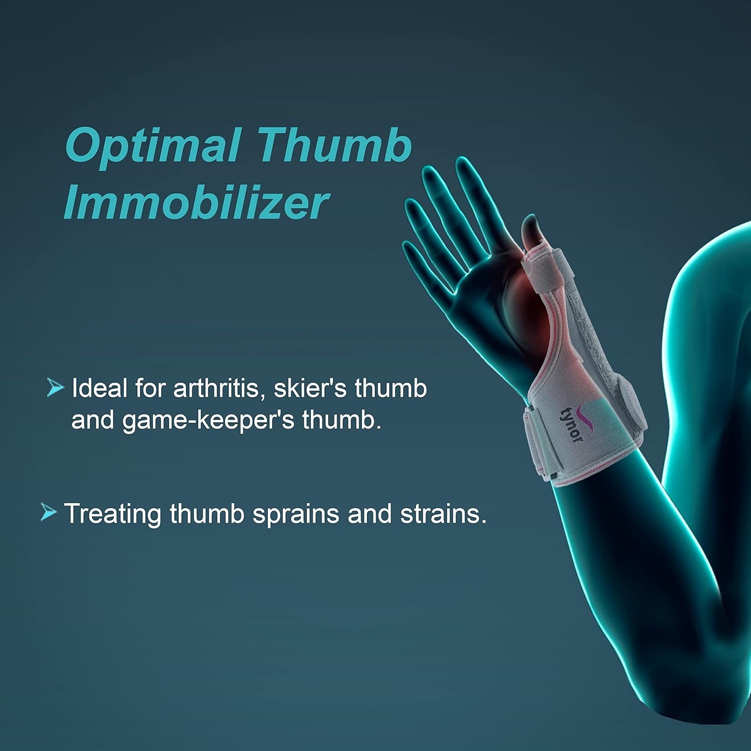 TYNOR Thumb Spica Splint Support Immobilization for Injury Arthritis Tendon Brac
