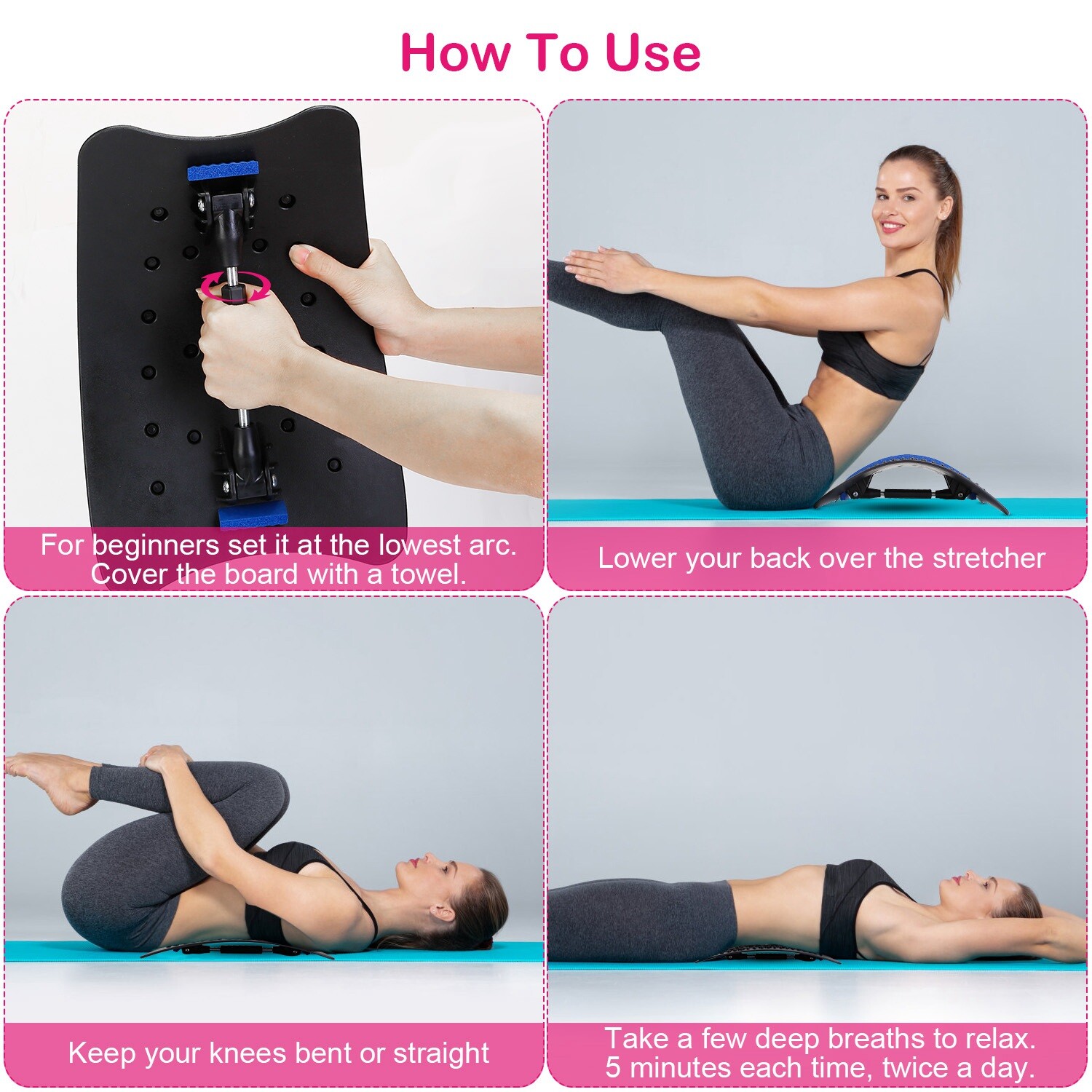 Back Stretcher Back Cracker Lower Lumbar Pain Relief Back Adjustable Height