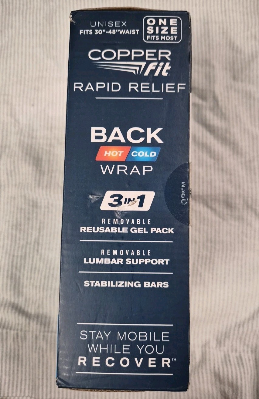 Copper Fit BACK SUPPORT Adjustable Compression+Lumbar Support Bnwb