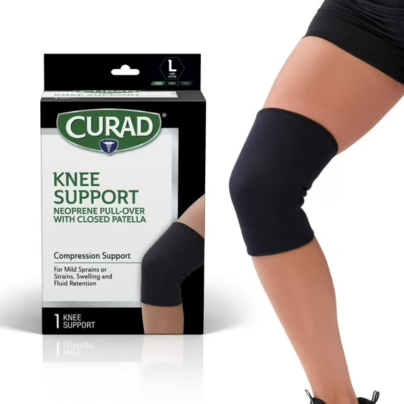 CURAD Neoprene Pull-Over Knee Support with Closed Patella, large