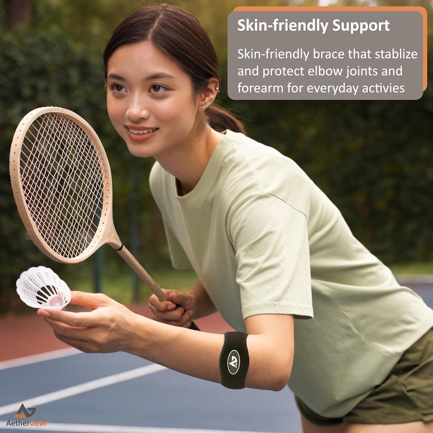 Tennis Elbow Brace – Forearm Support Band with Compression Pad One Size