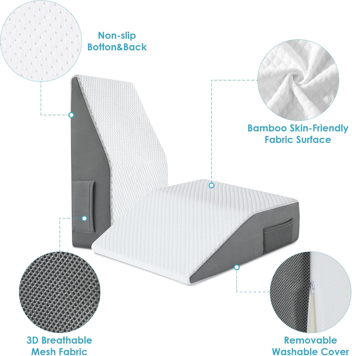 6-Inch Adjustable Leg Elevation Pillows for Swelling Pain Relief | Cooling Gel M