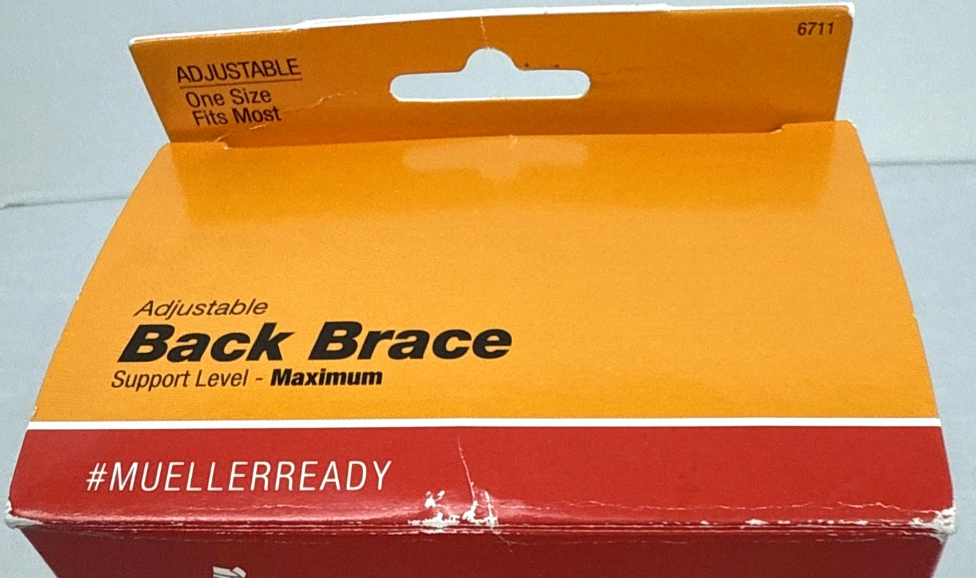Mueller Adjustable Back Brace Support Belt – One Size Fits Most – Open Box New