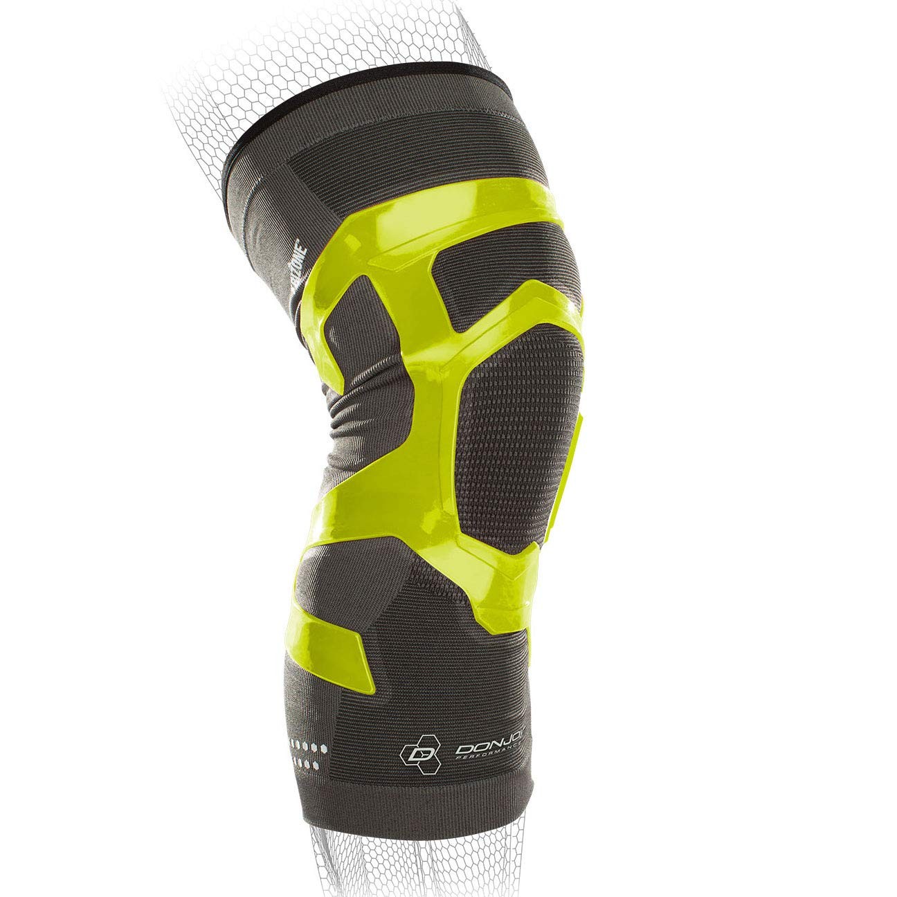 Donjoy Performance Trizone Knee Sleeve Left Medium Slime Medium, Green