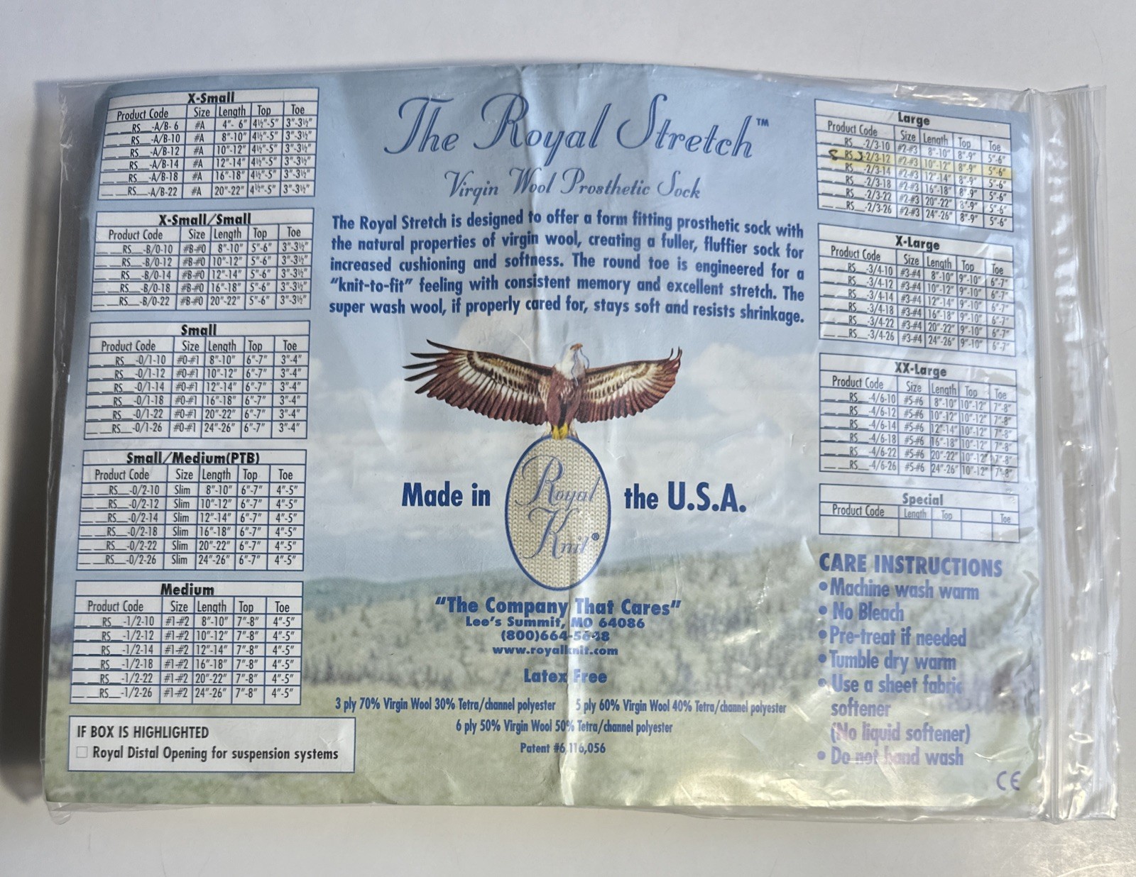 Lot of 4 The Royal Stretch Virgin Wool Prosthetic Socks Multiple Sizes 3-Lg, 1 M