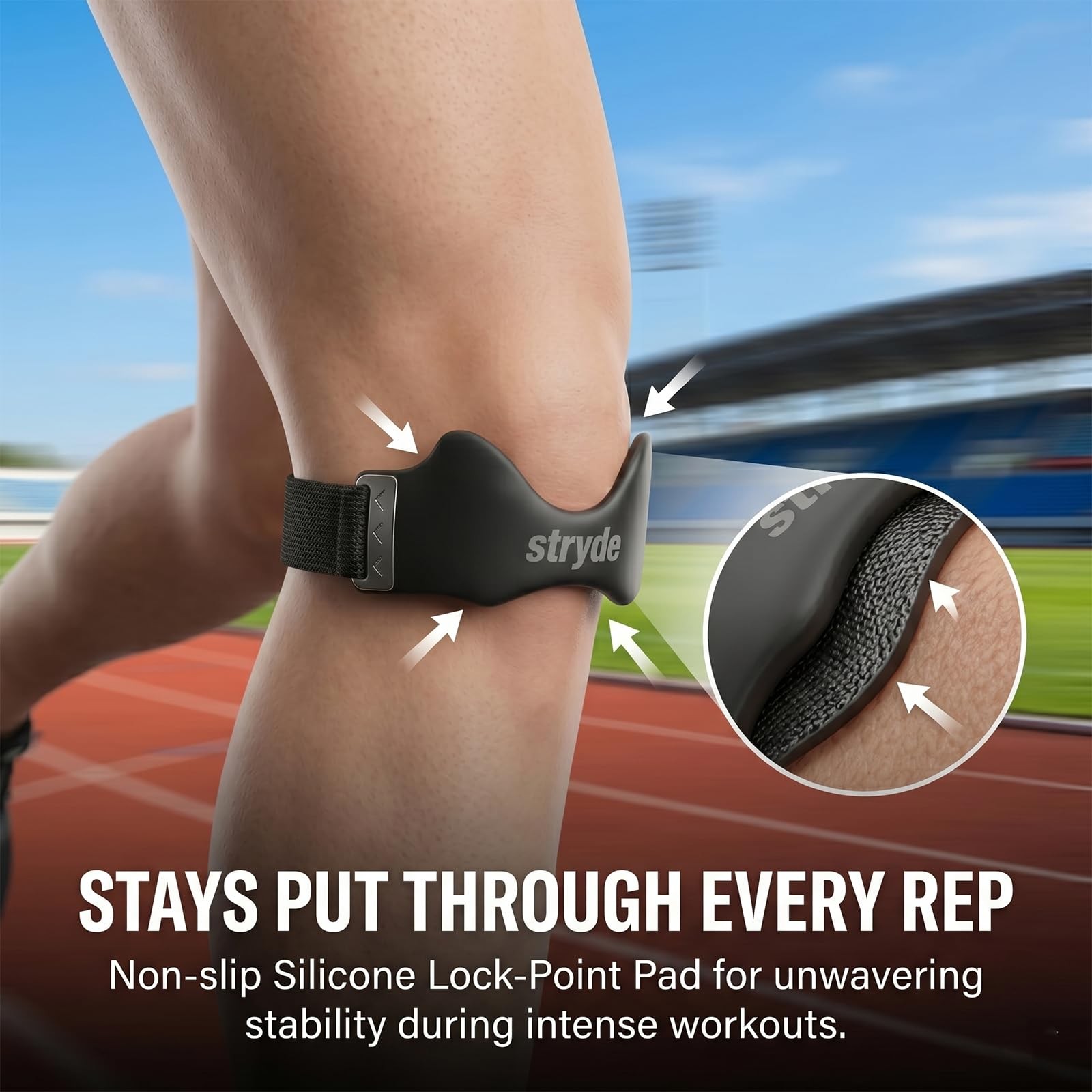 Stryde Precision Knee Strap – Premium Stryde Knee Strap with Silicone Lock-Po…