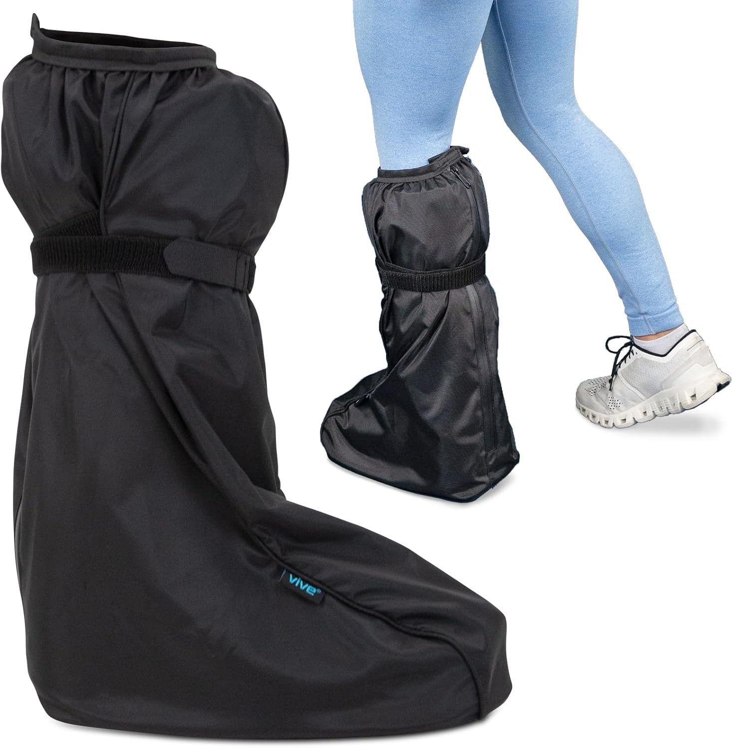 Vive Tall Walking Boot Cover Waterproof – Non-Slip, Adjustable – Medium