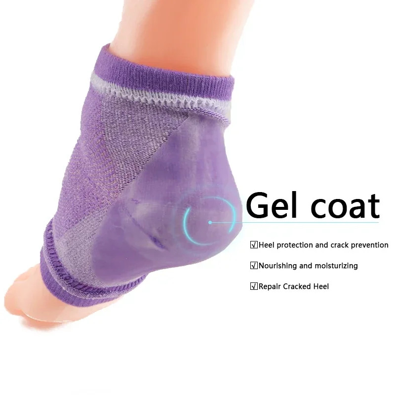 Silicone Feet Pads for Heel Moisturizing Socks Open Toe Socks Cracked Foot Toele