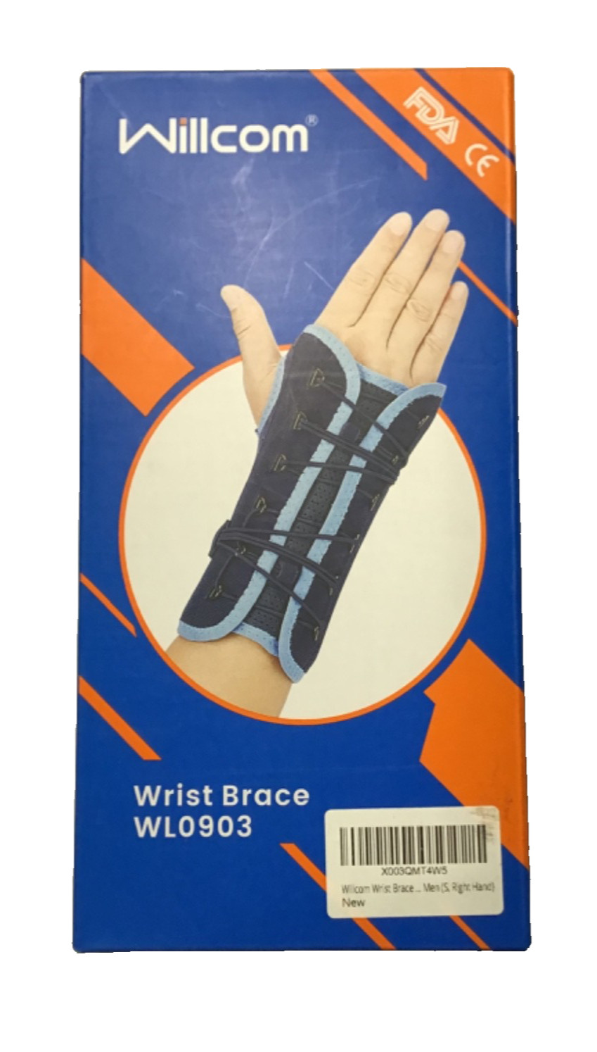 Willcom Men’s Right Hand Wrist Brace WL0903 Small Black NEW