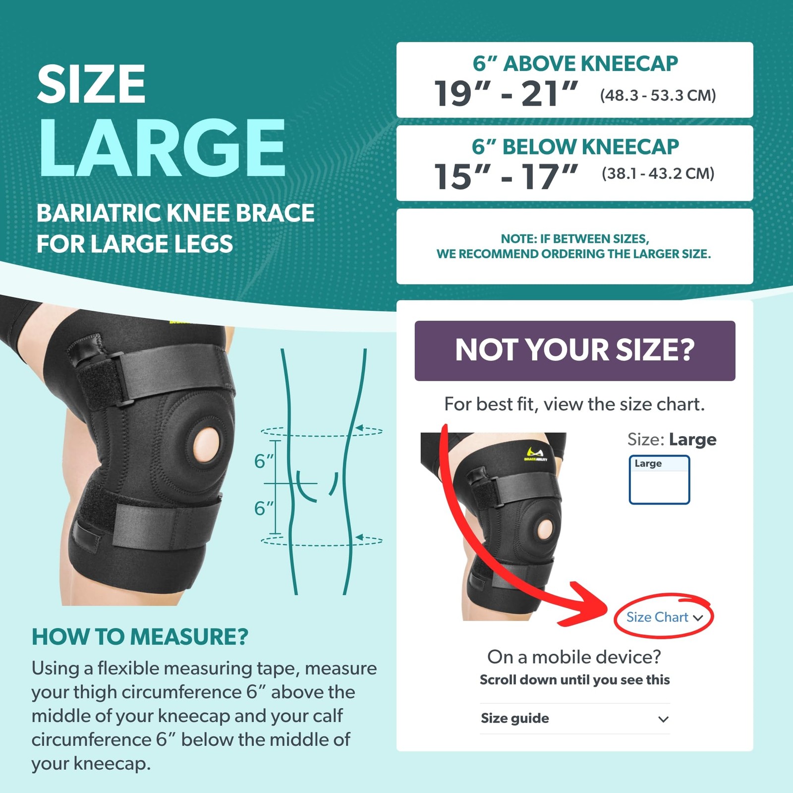 BraceAbility Bariatric Knee Brace for Large Legs – Plus Size Knee Brace with Sid