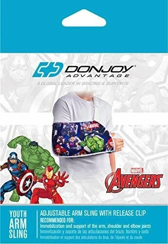 Donjoy Advantage Adjustable Youth Arm Sling Marvel Avengers Lightweight Comfort