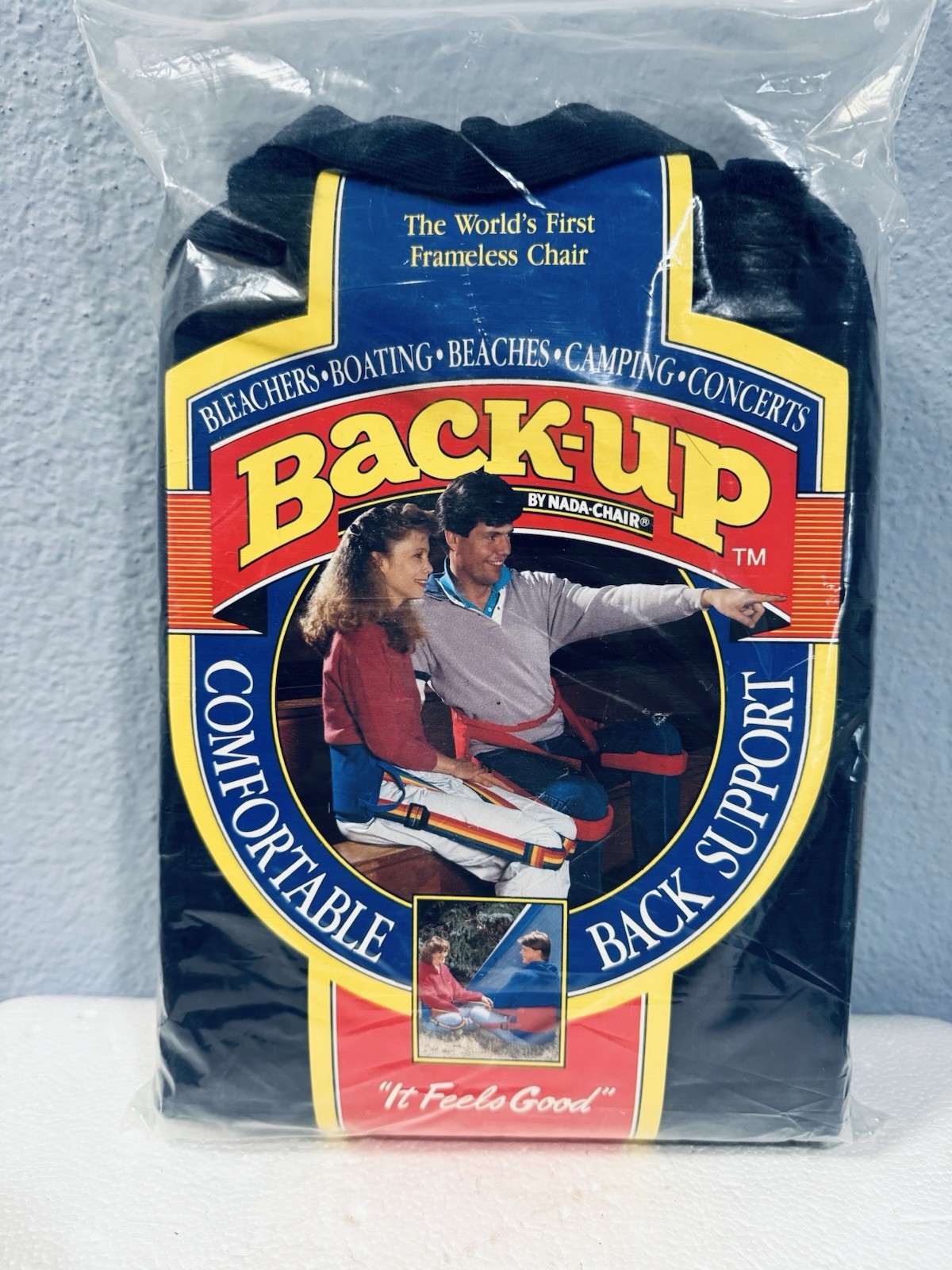 VTG Back-Up Nada Chair Lumbar Back Support Portable Back Sling Black in Bag NEW