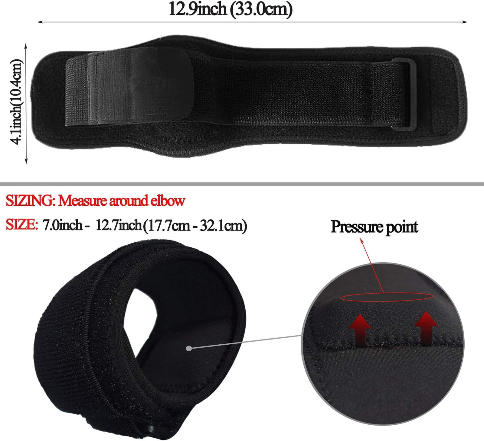 Forearm Wraps for Pain, Tennis Elbow Brace Tendonitis Support Adjustable Elbow